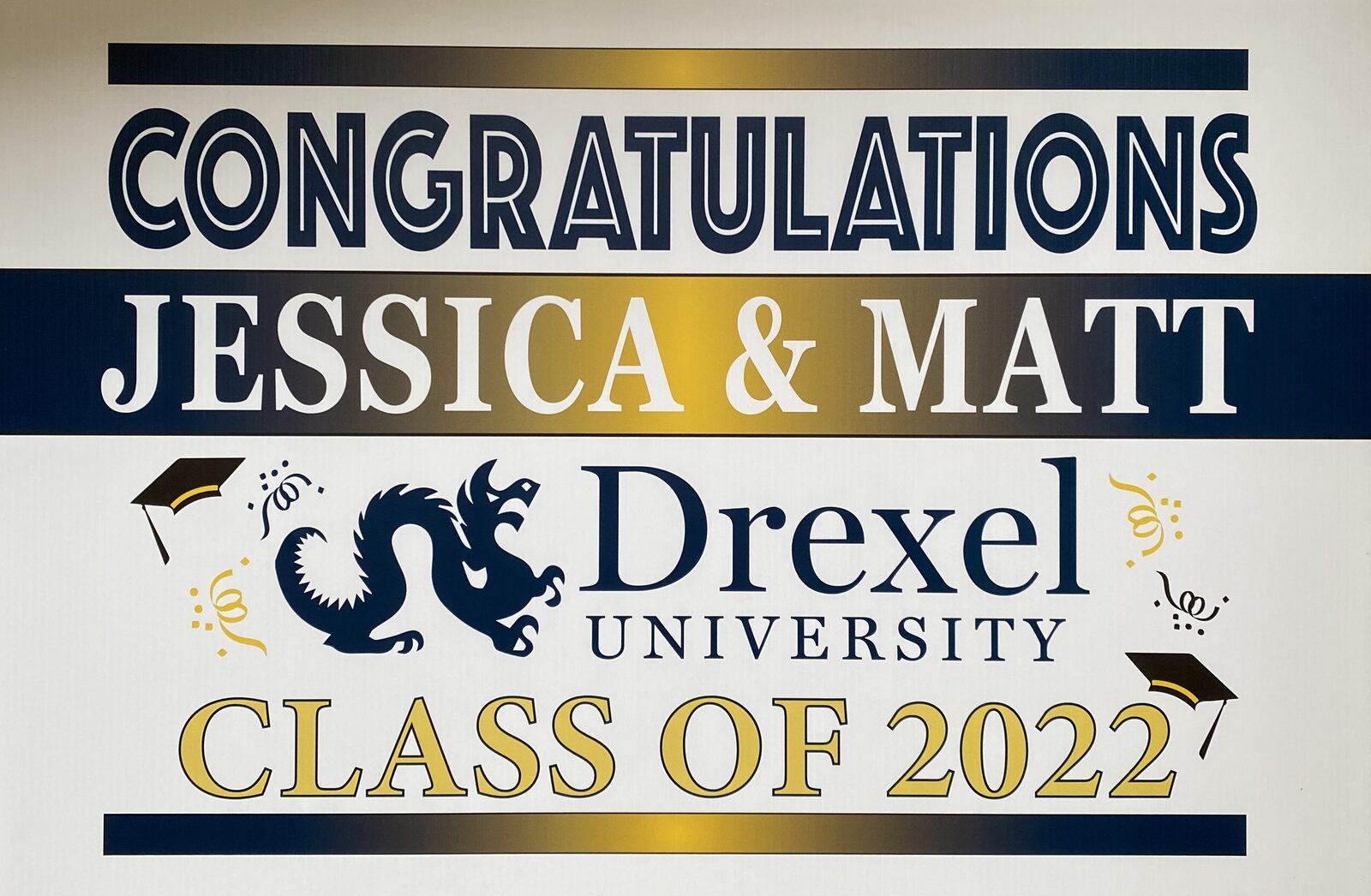 Custom printed graduation congratulations banner