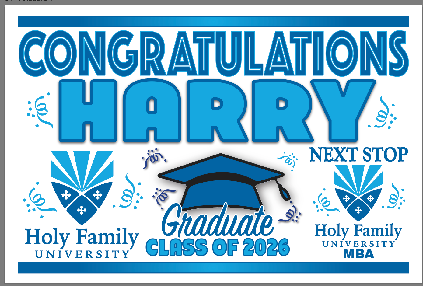Custom printed graduation yard sign