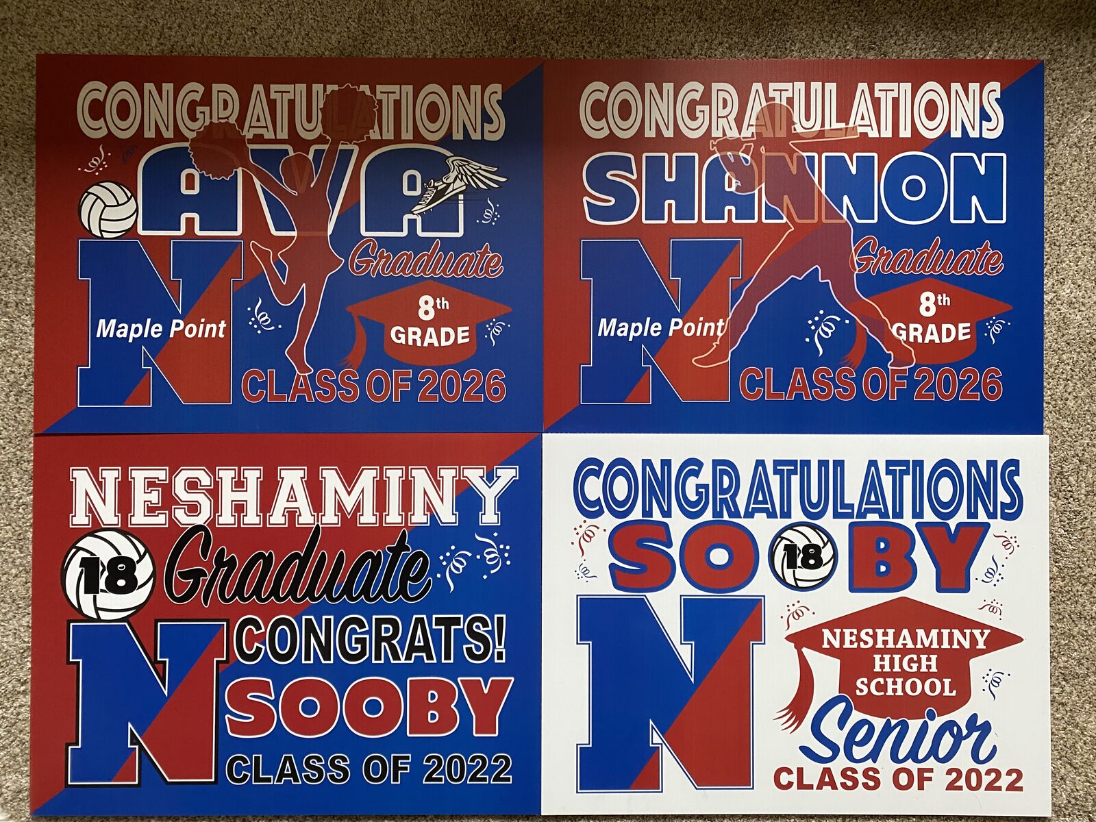 Custom printed graduation yard signs