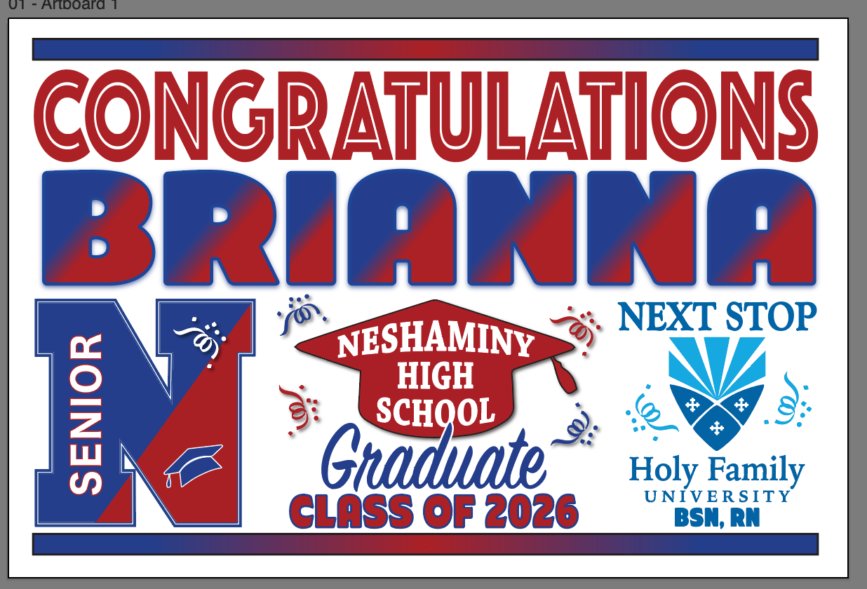 Custom printed graduation yard sign