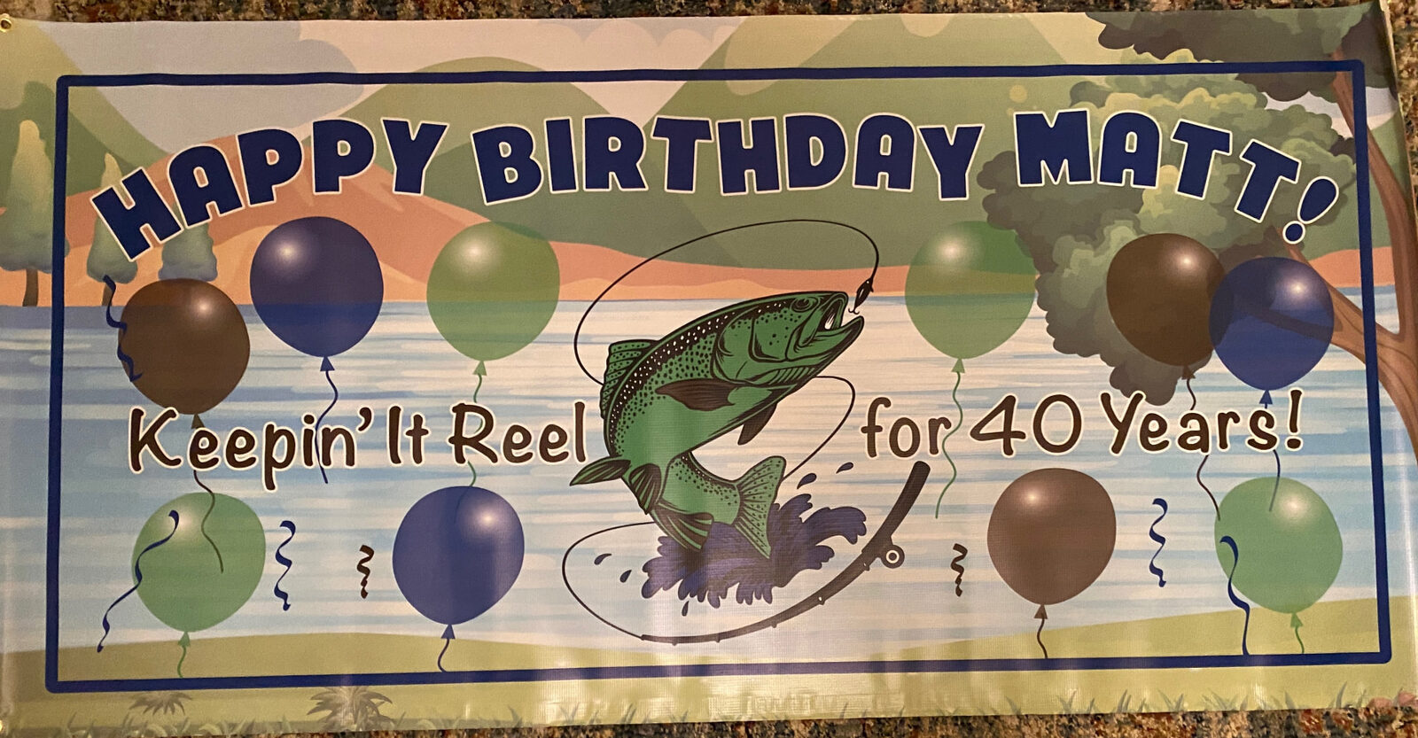 Custom printed birthday celebration banner