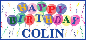 Colin 8th birthday banner, 72x36