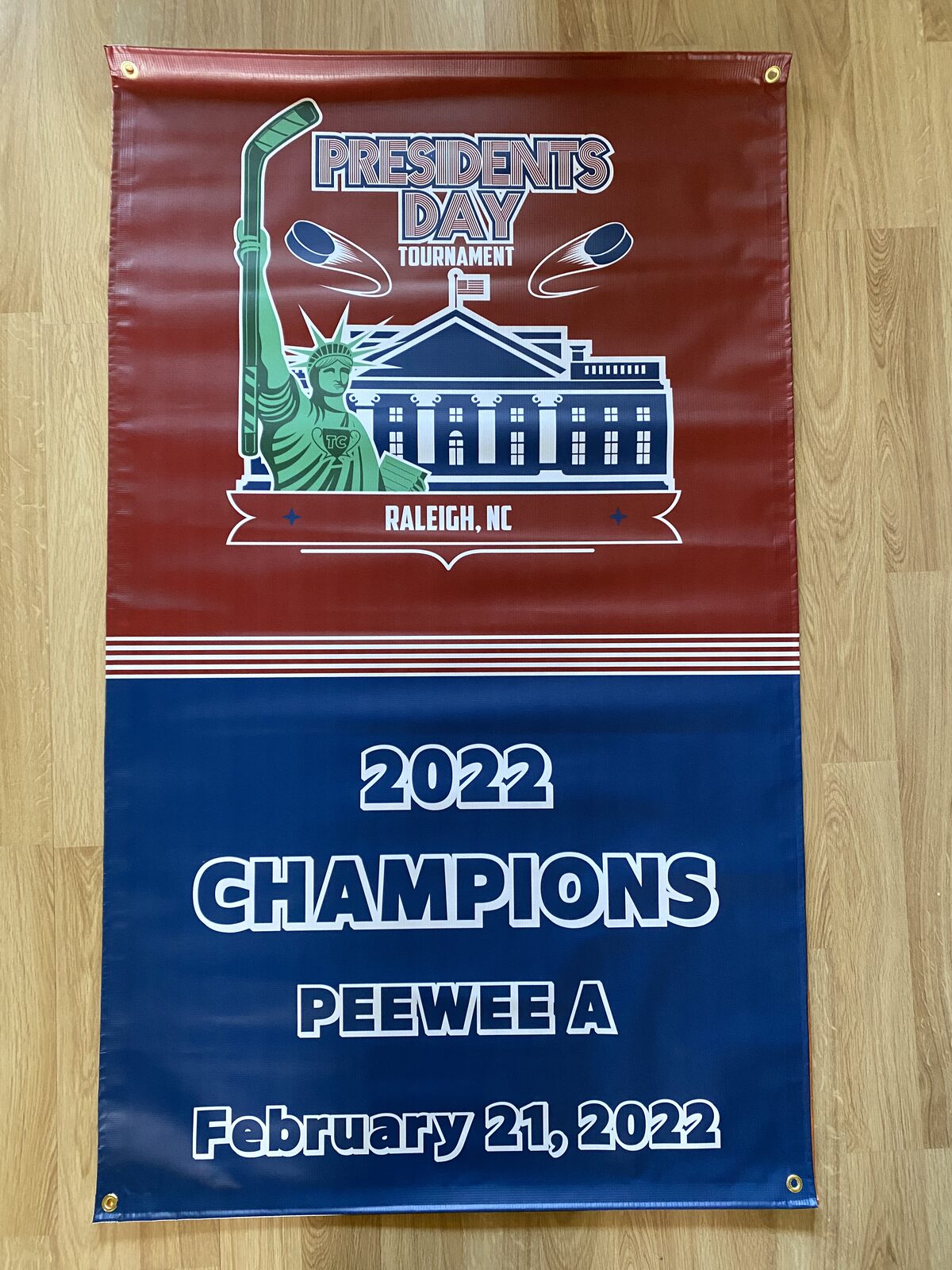 Custom printed tournament champions banner
